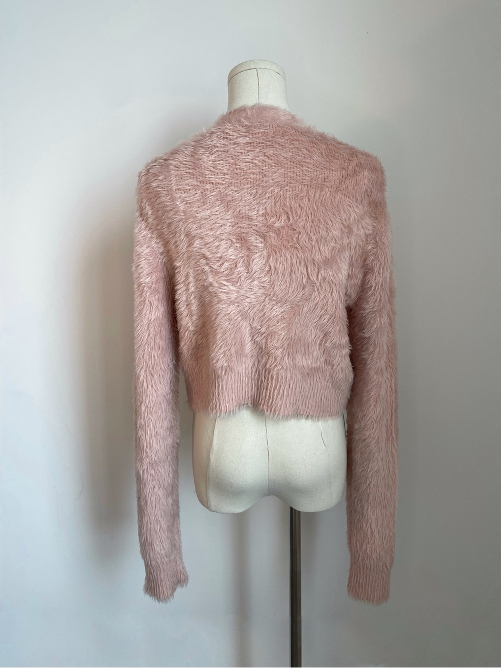 Acne Studios Fluffy Knit Cardigan | Dusty Pink Cropped | Womens Size Medium - Picture 2 of 3